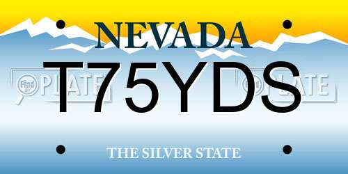 T75YDS Nevada License Plate