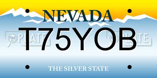 T75YOB Nevada License Plate