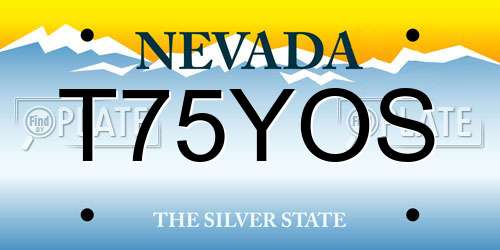 T75YOS Nevada License Plate