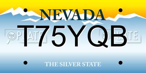 T75YQB Nevada License Plate