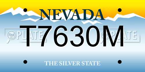 T7630M Nevada License Plate