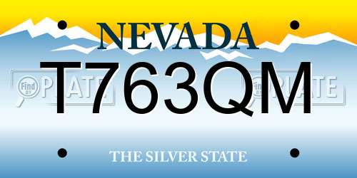 T763QM Nevada License Plate