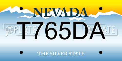 T765DA Nevada License Plate