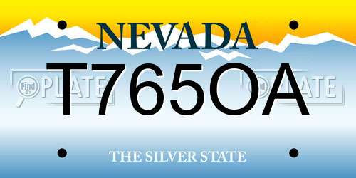 T765OA Nevada License Plate