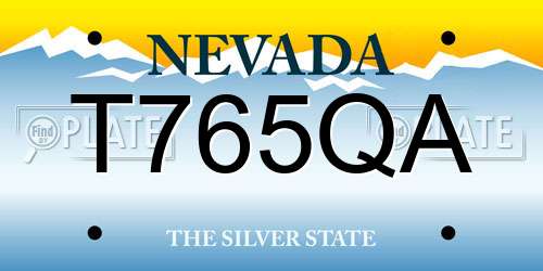 T765QA Nevada License Plate