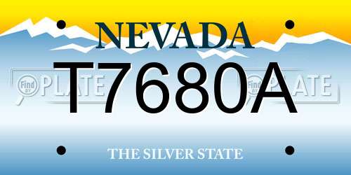T7680A Nevada License Plate
