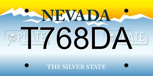 T768DA Nevada License Plate