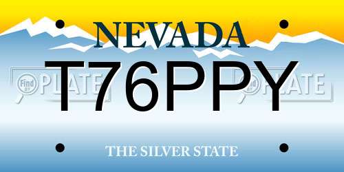 T76PPY Nevada License Plate