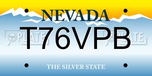 T76VPB Nevada License Plate