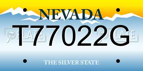 T77022G Nevada License Plate