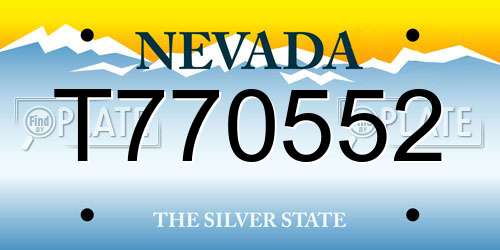 T770552 Nevada License Plate