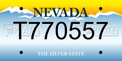 T770557 Nevada License Plate