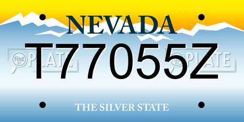 T77055Z Nevada License Plate