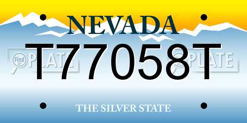 T77058T Nevada License Plate