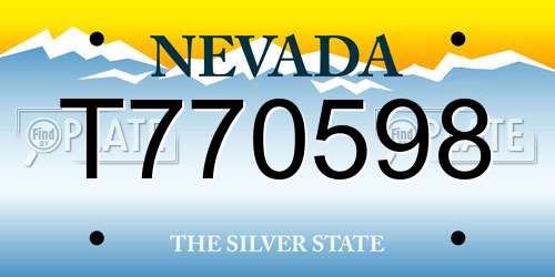 T770598 Nevada License Plate