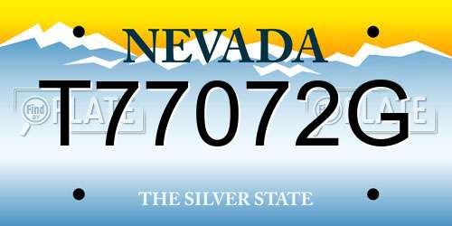 T77072G Nevada License Plate
