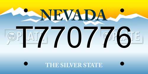 T770776 Nevada License Plate