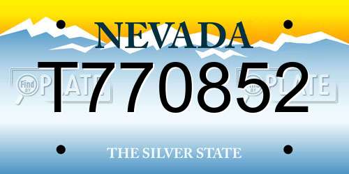 T770852 Nevada License Plate