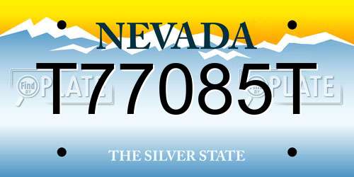 T77085T Nevada License Plate