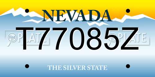 T77085Z Nevada License Plate