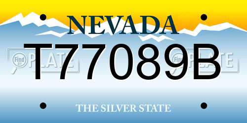 T77089B Nevada License Plate