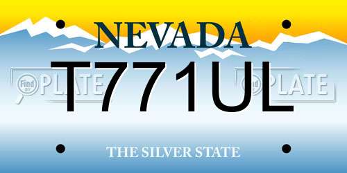 T771UL Nevada License Plate