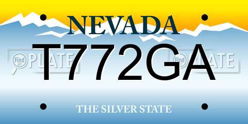 T772GA Nevada License Plate