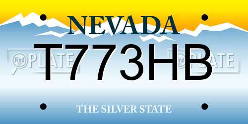 T773HB Nevada License Plate