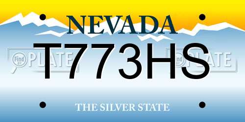 T773HS Nevada License Plate