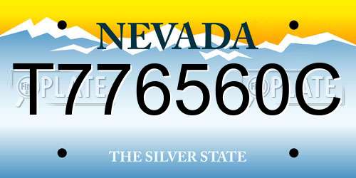 T776560C Nevada License Plate