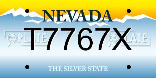 T7767X Nevada License Plate
