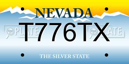 T776TX Nevada License Plate