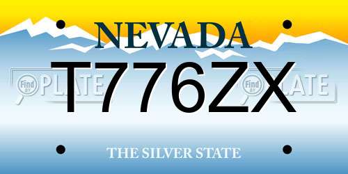 T776ZX Nevada License Plate