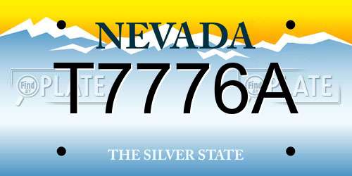 T7776A Nevada License Plate