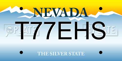 T77EHS Nevada License Plate