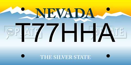 T77HHA Nevada License Plate