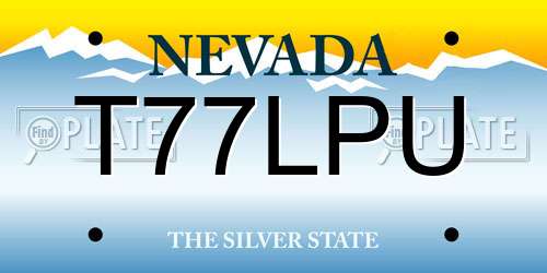 T77LPU Nevada License Plate