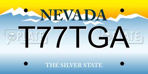 T77TGA Nevada License Plate