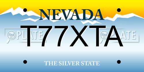 T77XTA Nevada License Plate
