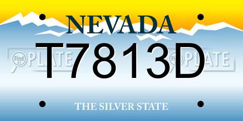 T7813D Nevada License Plate