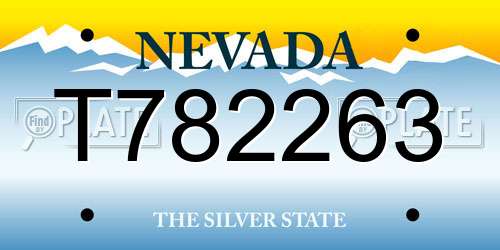 T782263 Nevada License Plate