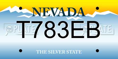 T783EB Nevada License Plate