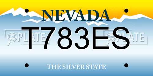 T783ES Nevada License Plate