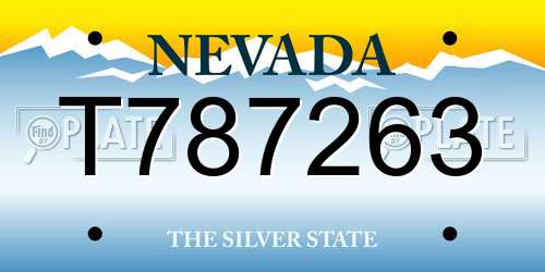 T787263 Nevada License Plate