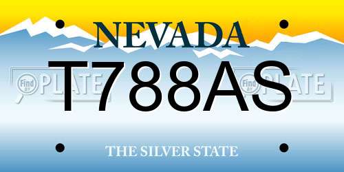 T788AS Nevada License Plate