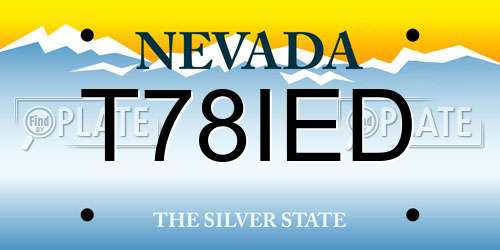 T78IED Nevada License Plate