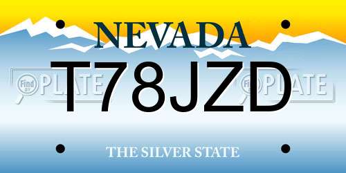 T78JZD Nevada License Plate