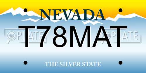 T78MAT Nevada License Plate