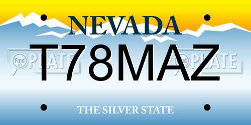T78MAZ Nevada License Plate
