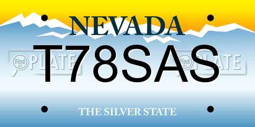 T78SAS Nevada License Plate